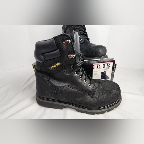 💪 MEN'S BRAHMA Steel Toe Work Boots 571034289-W BR BEVEL Size 12W 💪 - Picture 2 of 9